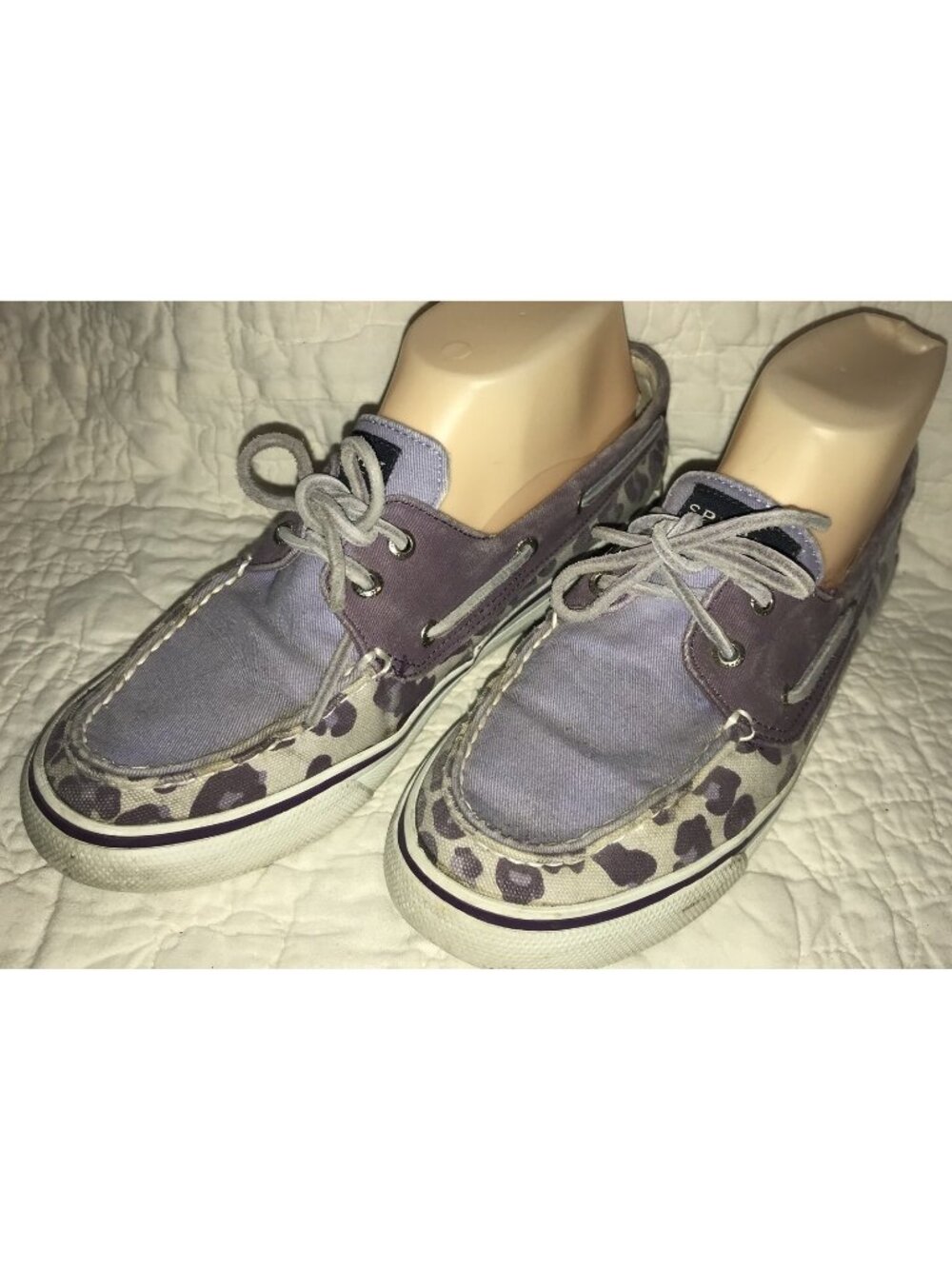 SPERRY TOP-SIDER 8.5 Purple Leopard Cheetah Print Moc Toe Boat Shoe Loafer